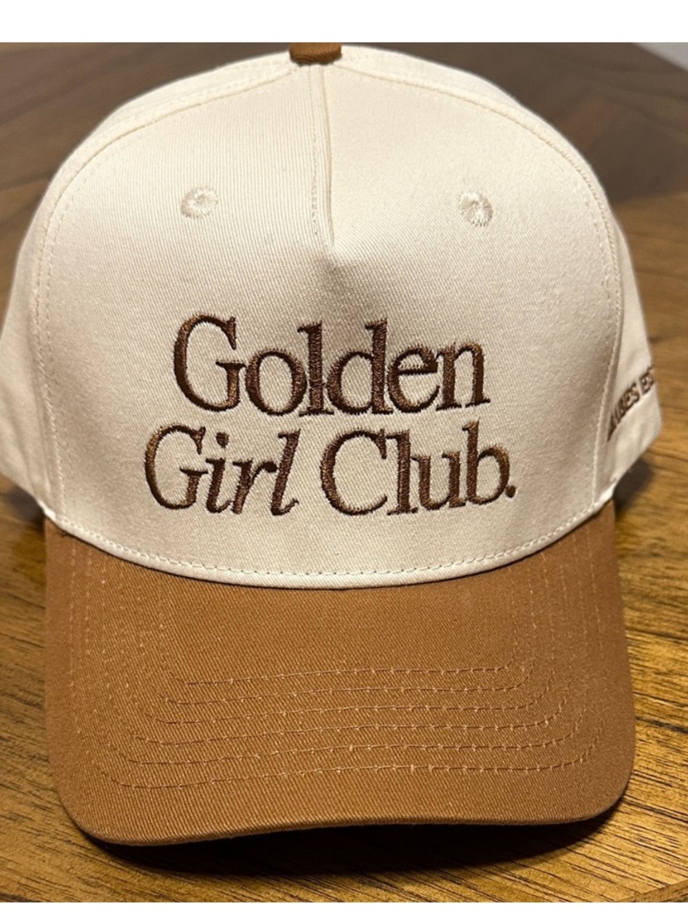 Golden Girl Club NEW Embroidered Two-Tone Cap - Cream & Brown